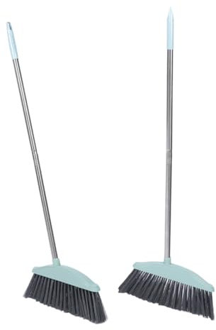 ABOOFAN 2 Piezas Escoba De Limpieza Doméstica Ancha con Cerdas Duras y Rígidas Mango De Varilla De Acero Inoxidable Escoba para Terrazas y Patios De Jardín para Exteriores