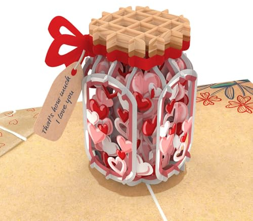 papercrush® Carte pop up «That's How Much I Love You» - Carte 3D d'amour pour elle (épouse, petite amie, cherie), Carte amoureuse, Carte Je t'aime pour anniversaire de mariage pour femme & homme