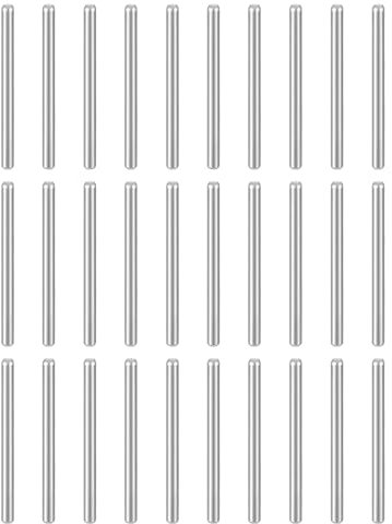 sourcing map 50pcs Dowel Pins M2(2mm) x 28mm 304 Stainless Steel Cylindrical Shelf Support Peg Pin Rod Fasten Elements for Metal Devices Wood Furniture DIY Installation, Silver