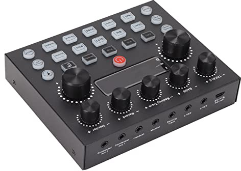 CHICIRIS Tarjeta de Sonido USB Profesional Profesional para Juegos de Grabación de PC, Mezclador de Sonido de Ajuste de Reverberación con Salida Clara, Batería de 800 MAh