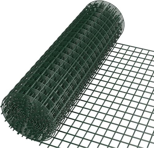 Valla de jardín de metal verde resistente al óxido, malla de alambre de 2 mm con aberturas de 6 cm, ideal para plantar aves de corral y recinto de ganado