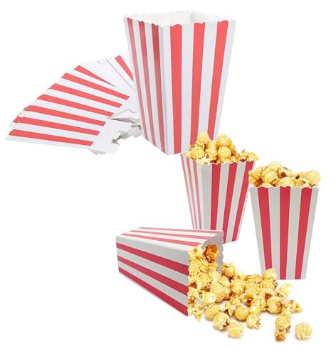 PISTISJACK 50 PCS Scatole di Popcorn,Pop-corn Contenitori,Popcorn di Carta,Caramella Contenitore per Snack, Patatine Fritte, Casa, Cinema, Feste