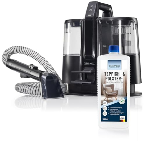 CLEANmaxx Trådlös dammsugare Pro 22 V - rengöringsanordning för möbeltyger med medium mattrengörare - våt och torr dammsugare med dubbel tank - trådlös våt dammsugare