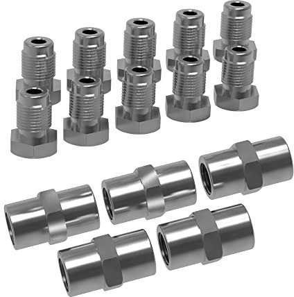 10x Verschraubung 5x Verbinder für Bremsleitung 4,75 mm Bördel F PROFI-QUALITÄT MADE IN GERMANY