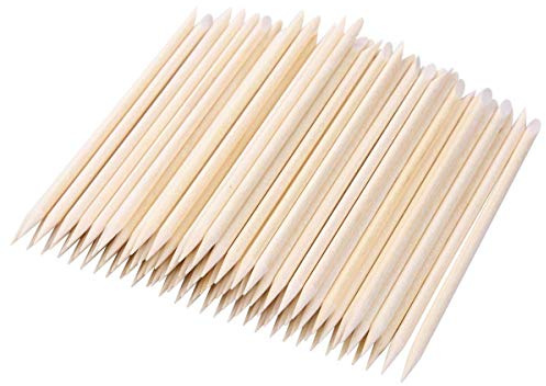 BTYMS 300 Count Orange Wood Stick 4.5 inch Cuticle Pusher Remover Orangewood Cuticle Sticks Nail Art Manicure Pedicure Sticks Orange Sticks for Nails