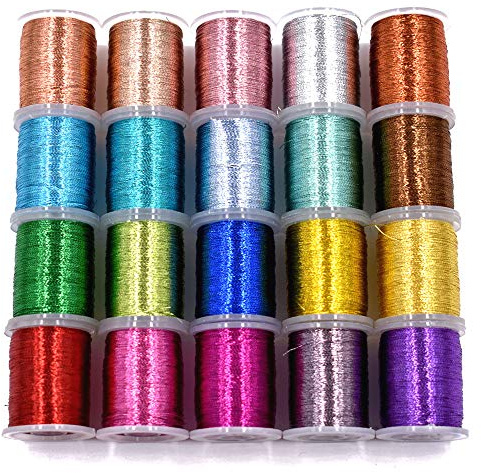 20 Bobines de Fil de Différentes Couleurs Flash Ligne à faire la Mouche de Pêche Montage de Mouche