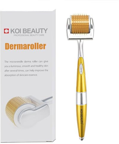 KOI BEAUTY Derma roller 1mm丨Bartroller, 192 Echte Nadeln, Professionell Microneedling Roller für Haarwachstum und Bartwuchs Zuhause, Nadelroller für Haare Scalp Bart Gesicht Körper