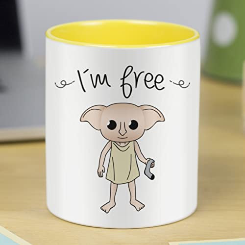 LA MENTE ES MARAVILLOSA - Mug en Céramique avec Phrase et Dessin | I´m free | 330 ml Cadeau Original pour Jour Special, Tasse de Café