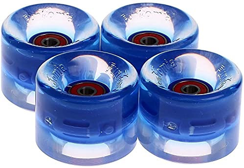 FunTomia 4X Miniboard/Skateboard LED Rollen 59x45mm inkl. ABEC-9 Kugellager Härtegrad 82A