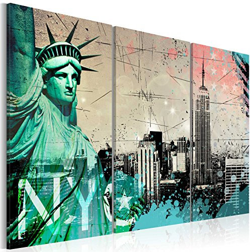 murando Cuadro Acústico Nueva York 120x80 cm espuma acústica absorbe el sonido aislamiento lienzo de 3 piezas Impresión Artística Decoración de Pared 020111-24