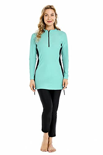 BaJooruly Muslim Swimsuits for Women Full Body Islamic Burkini Sport Long Sleeves Swimsuit Modest Swimwear (XXL,J5)