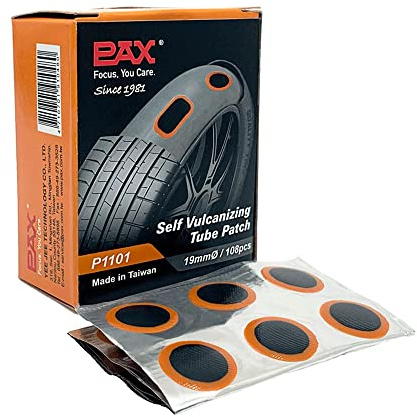 PAX 108 Pcs 19mm (0.75) Round Inner Tube Patches, Bicycle Tire Puncture Repair Kit for Road Bike, Racing Bike, MTB, Hybrid & Inflatables - Small Pinhole Fix - Works with Rubber Cement