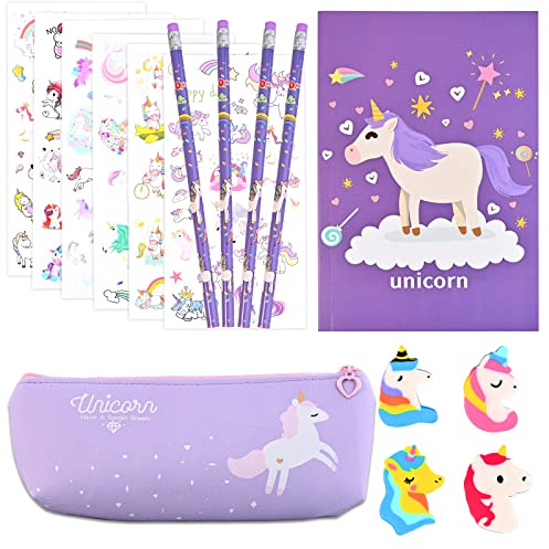 faburo Cancelleria per Unicorno, 16pz Set Unicorno Bambina Regalo