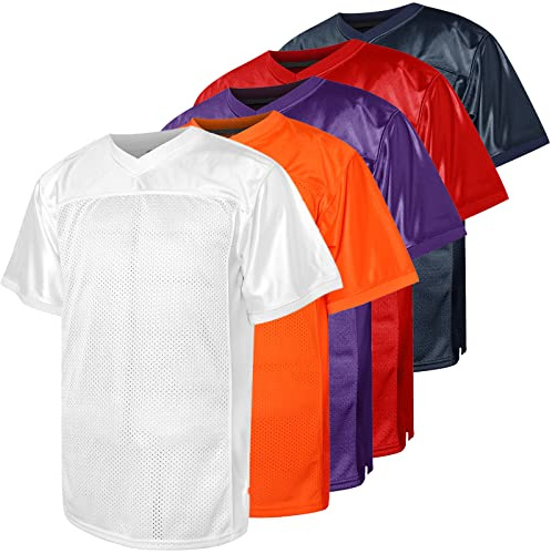 Blank Football Jersey,90s Hip Hop Sports Mesh Practice Plain Football Shirt(White, Medium)
