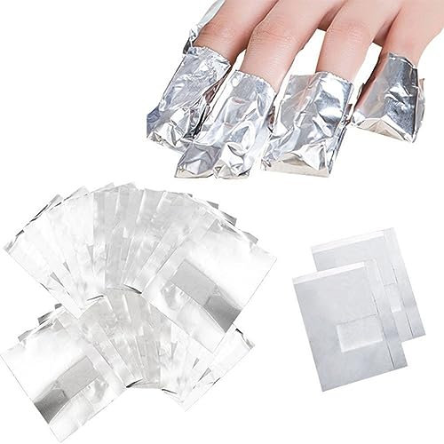 Lot de 200 Papillotes en Aluminium pour Dissolvant Vernis à Ongles, Feuilles d'Aluminium Dissolvantes pour Retirer le Gel Ongle Semi-Permanent, Sans Liquide et Facile d'Utilisation