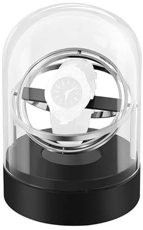 IGTOPS Caricatore automatico per orologi, orologi, rotante, rotazione, 4 rotazioni, alimentatore per orologi automatici, scatole di immagazzinaggio per orologi automatici, argento, Moderno