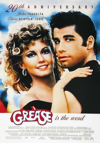 KUSTOM ART Poster mural décoratif série Locandine Film Classic Grease avec John Travolta et Olivia Newton John Impression artistique sur papier couché 42 x 30 cm sans cadre