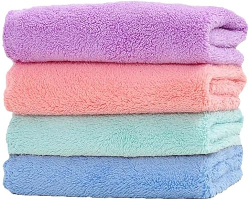 ZQuintuplian 4 Pack Face Cloths for Washing Face, Cleansing, Removing Makeup - Gym, Travel, Living Room
