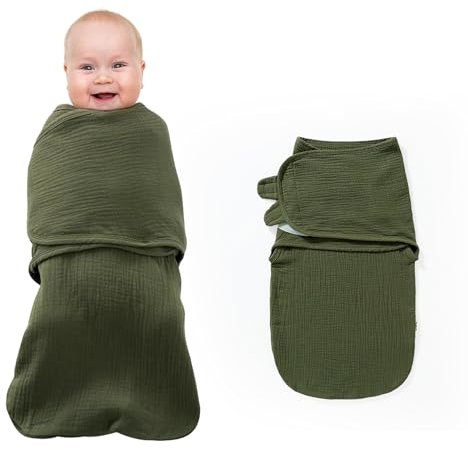 NCTNCX Baby Schlaf Pucksack Baby 0-3 Monate/3-6 Monate Sicherheit Baumwolle Puck Schlafsack Pucksack Neugeborene Mit Verstellbarem Klettverschluss Universal FüR MäDchen Und Jungen (GrüN 3-6 Monate)