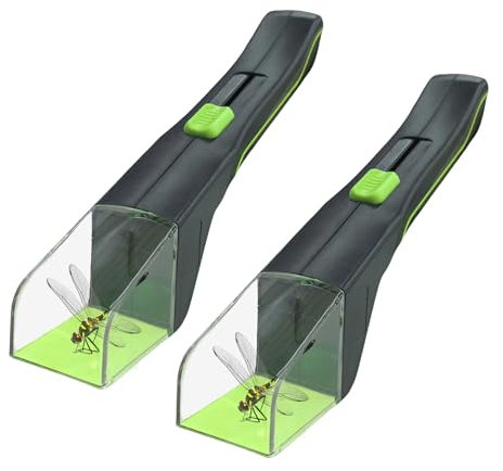 AMFUN Insect Catching Tool, 2Pcs Bug Catcher Handheld, Portable Fly Spider Catcher, Insect Bug Catcher with Clear Window, Humanized Insect Trap for Children to catch-observe-release