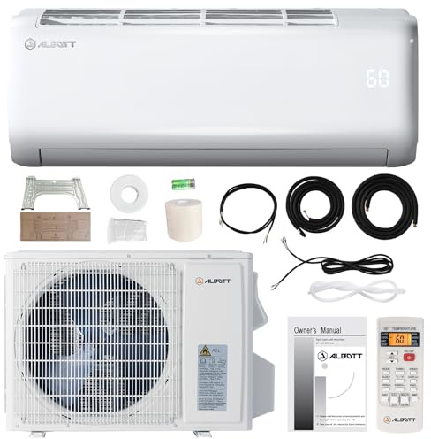 Albott 24000 BTU Mini Split Air Conditioner and Heat Pump, Ductless Inverter System, SEER2 19, 220V, Cools & Heats Rooms up to 1500 Sq.Ft, Energy Efficient with Self-Cleaning