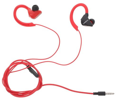 Hemobllo ÉCouteurs Suspendus en Aluminium avec Microphone Filaires 3.5 Mm pour Sport Course Et EntraîNement Confortables Rouge