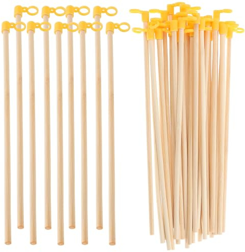 Angoily Poignées de Lanterne et Faciles à Transporter en Bois Robustes Lot de 35 pour Lanternes en Papier et Décoration
