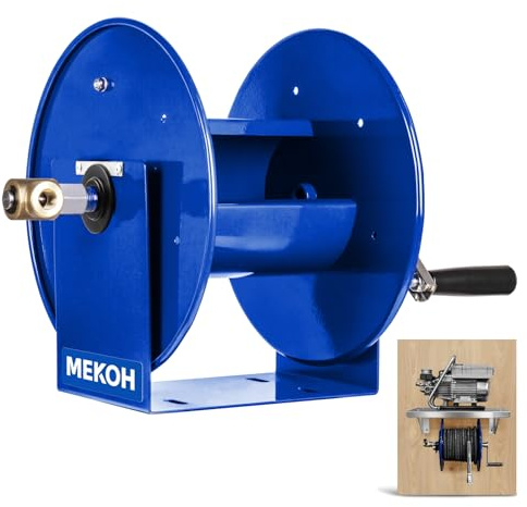 MEKOH Heavy Duty Pressure Washer Hose Reel 100FTx3/8” / 200FTx1/4”, 4500PSI