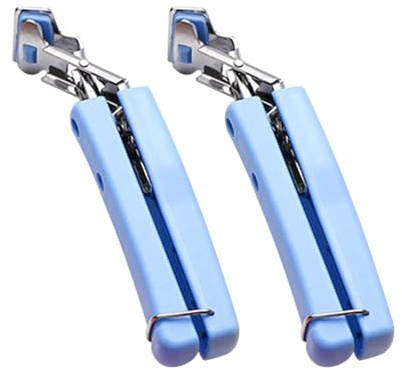 Hot Plate Gripper, 2 Pack Bowl Clip Stainless Steel Gripper Clips Anti Scalding Clip for Moving Hot Plate or Bowls with Food Out,from Pressured Cooker, Microwave, Ove(Blue/2Pack)