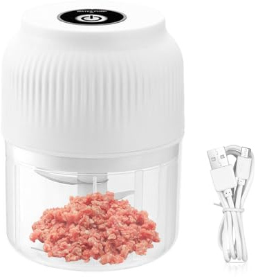 Mini Picadora De Ajo Eléctrica-12x8cm, Robot Culinario Inalámbrico Recargable Por USB, Picadora De Carne Portátil 220g, Mezclador De Huevos | Picadora De Verduras ABS Sobresplandor Para Chile