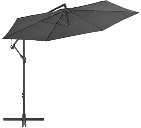 Mokuyary Parasol de Jardin en Porte-à-Faux et Poteau en Aluminium, Parasol de Extérieur pour Terrasse, Piscine, Plage, Restaurants, Balcon -A