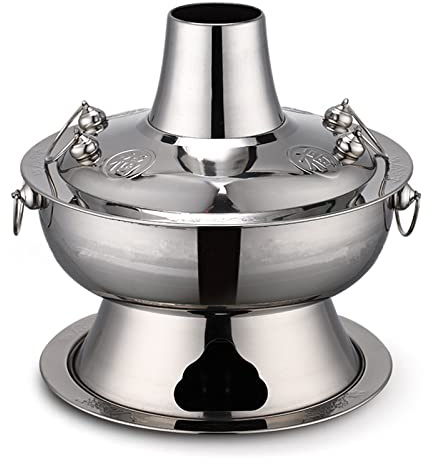 Kopparkastruller, Traditionell kinesisk koppar Hot Pot(Silver,30cm)