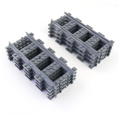 Lego® City Schienen Gerade Gleise (8 Stück) – Erweiterungsset für Lego® City Eisenbahn | Original Lego® Eisenbahn Zubehör für Lego® Modelleisenbahn Aufbau und Erweiterung