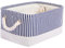 Mangata Scatole Organizer per Armadio in Tessuto, Cestini Portaoggetti con Maniglia, Lavabile, Pieghevole(Strisce Blu, S)