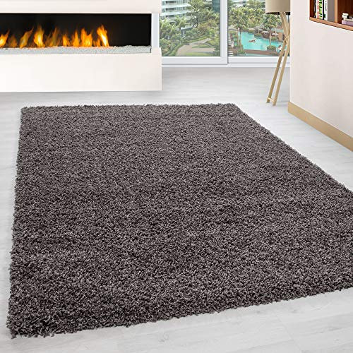 HomebyHome Shaggy Teppich 300x400 cm XXL für Wohnzimmer - Shaggy Teppich Hochflor Taupe Extra Weich und Flauschig - Langflor Groß Teppiche für Schlafzimmer, Esszimmer, Küche, Flur - Carpet, Halı