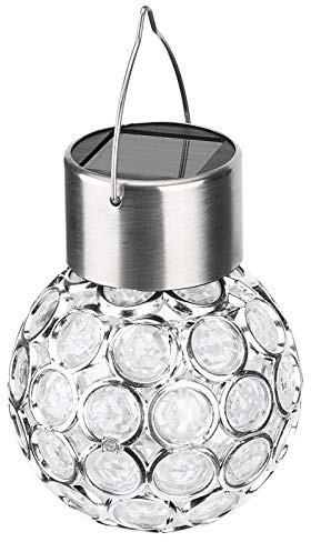 Luz de Bola, luz de Bola Solar de energía Solar de Acero Inoxidable, lámpara Colgante, decoración para Exteriores, Colorida y Duradera para Parques Que decoran Jardines