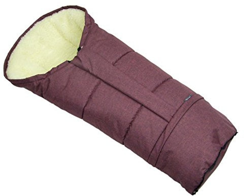 BAMBINIWELT Winterfußsack MUMIE MELIERT – universaler Fußsack aus Lammwolle für Kinderwagen, Buggy & Schlitten – Wasser- & windabweisend, größenverstellbar (90-110 cm) (Bordeaux)