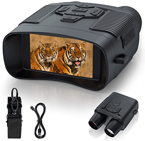 zalati Occhiali per la visione notturna Binocolo a infrarossi 4K con display da 3 Batteria ricaricabile per la caccia