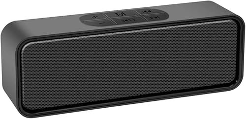 Portable Bluetooth Speaker with IPX3 Waterproof, Stereo Sound, 12H Playtime, Wireless Speaker with Enhanced Bass, Support U Disk, AUX Audio, TF Card, Noise-Cancelling Mic, for Outdoor, Travel, Home