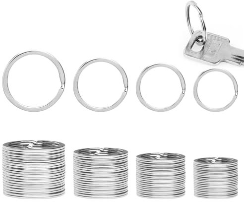 100 Pezzi Anelli per portachiavi,anello portachiavi del Metallo,Portachiavi 4 misure 25mm 28mm 30mm 35mm,Anelli Chiave in acciaio inox per Casa Auto Chiavi Pendenti DIY Arte Mestieri