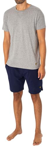 Lyle & Scott Mens Jersey Pyjama Set Grey/Peacoat XXL
