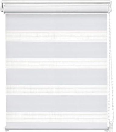 Easydeco - Estor Enrollable Noche y día Mini con opción Easyfix sin Necesidad Taladro Blanco 62 x 190 cm