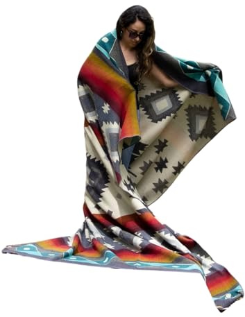 Tommy Lion - Cozy Alpaca Wool Blanket 80x90 inch, Hypoallergenic, Soft, Lightweight, Handwoven, Sensitive Skin Friendly. Made in Ecuador. Real Alpaca. Queen Size. Gray and Brown Tones