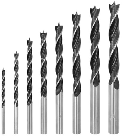 8 Pièces Mèches Hélicoïdales, Kit de Forets à Bois Hélicoïdaux, Accessoires Perceuse-Visseuse, Foret Hélicoïdal Professional, Pour Bois Tendre et Dur