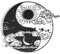 Yin und Yang Skulptur aus Metall, Wandschmuck, dekoratives Element, Souvenir, Poster, Dekoration, chinesische Philosophie, Orientalische, Feng Shui, Harmonisierung des Chi.