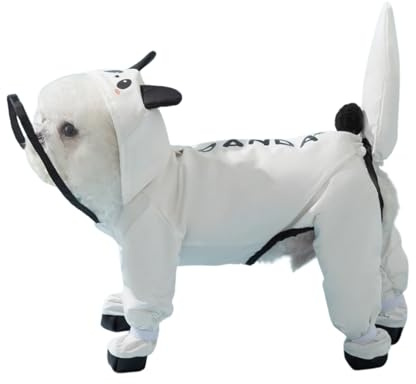 BT Bear Impermeabile per cani di piccola taglia con set di scarpe da pioggia, copertura completa, impermeabile con zaino, impermeabile riflettente per cani di piccola taglia, L Panda