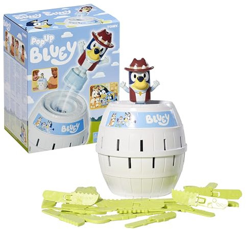 TOMY Toomies Pop Up Bluey - Licensed Bluey Game Based on Classic Pop Up Pirate - 2 to 4 Player Kids Games - Fun Family Games for Kids and Adults - Bluey Toys and Games for 4 Year Olds and Up