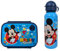 My sweety pop Lunch-Set – Brotdose + Trinkflasche – Lunchbox – Hydration – für Kinder – Krippe – Kindergarten – Schule – Urlaub – Mahlzeit – Geschenkidee (Mickey Mouse – Blau)