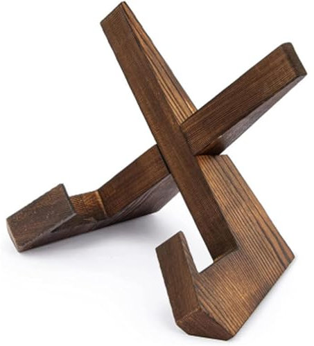 Rustikaler Buchständer aus Holz – Stilvoller Buchhalter und Rezepthalter für Küche und Kochbücher