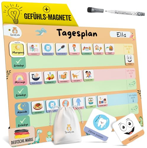 SpielLieb® Montessori Tagesplaner Kinder Routine – Magnettafel